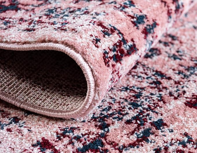 Rugs.com Charleston Collection Rug – 8' x 10' Pink Low-Pile Rug Perfect for Living Rooms, Large Dining Rooms, Open Floorplans