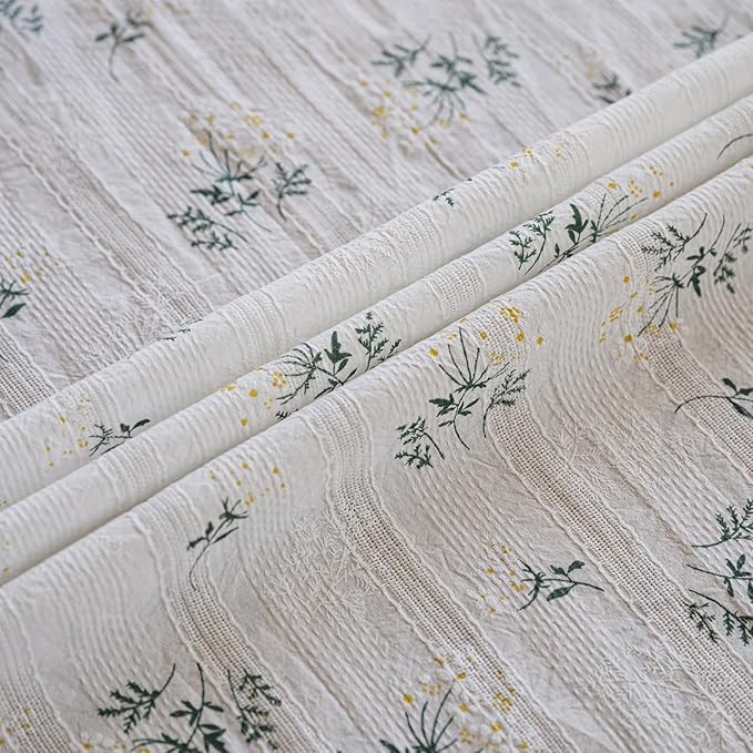 ENJOYBRIDAL Floral 84 Inch Curtains for Bedroom Living Room Drapes Boho Rod Pocket Semi Sheer Floor Length Window Curtains 2 Panel Sets Farmhouse Light Filtering Vintage Patterned Window Treatments