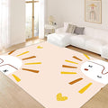 Children's Rug Living Room Plush Area Rugs Educational Rugs Soft Washable Non-Slip Rugs Simple Cute Sun and Love Prints Kids Room Nursery Decor Pink Rugs 5x7ft