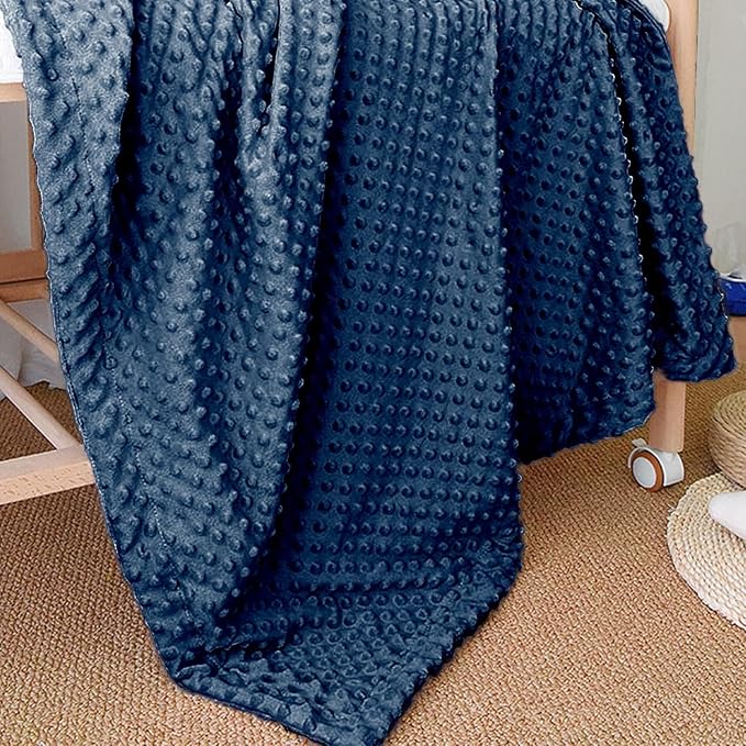 CREVENT 2Pcs 30''X40'' Cute Cozy Fluffy Warm Baby Blankets for Infants Toddlers' Bedding Crib Cot Stroller - Grey Cloud + Navy Sherpa