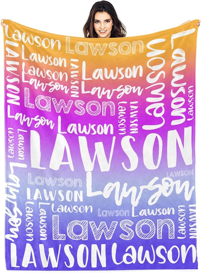 Dr.TOUGH Personalized Blankets with Name Customized Baby Blankets for Girls Boys Adults Monogrammed Blankets and Throws Christmas Birthday Mothers Valentines Day Gift (Z-Colorful 04, 30''×40'')