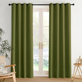 NICETOWN Olive Green Curtains for Living Room 84 inches Long 2 Panels, Thermal Grommet Curtains for Living Room, Noise Reducing Privacy Window Treatment Shades for Nursery, Laundry Patio, W52