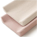 Changing Pad Cover for Neutral Baby Muslin Soft Cotton Diaper Changing Table Pad Cover Changing Pad Sheets for Girls and Boys - 2 Pack(Ivory&Pink)