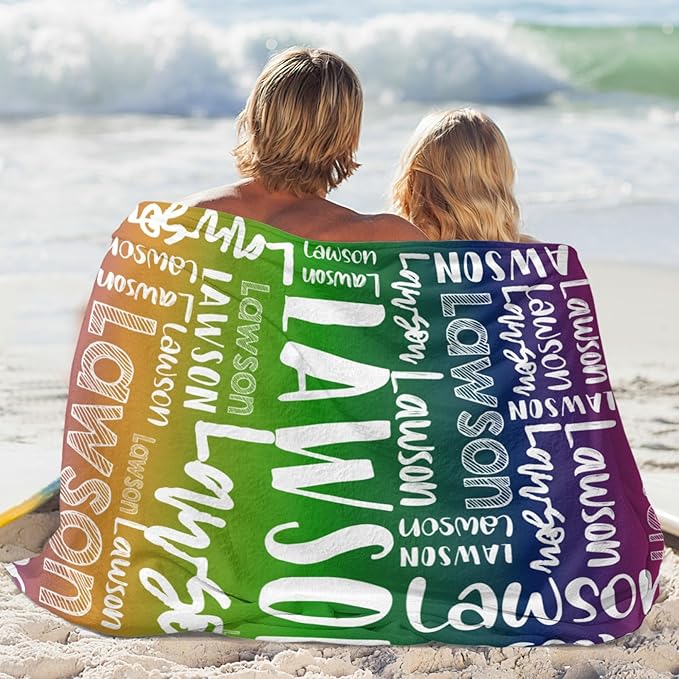 Dr.TOUGH Personalized Blankets with Name Customized Baby Blankets for Girls Boys Adults Personalized Name Blanket for Kids Adults