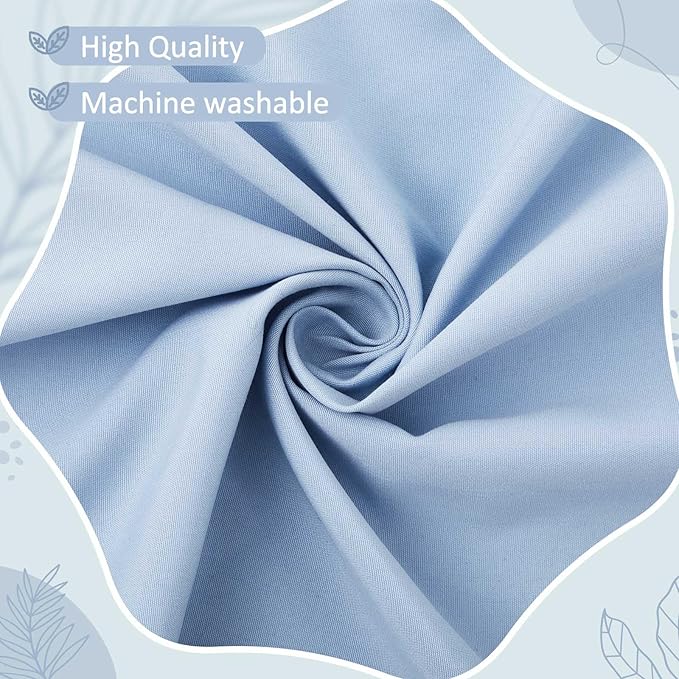 Blue Scalloped Crib Skirt 28"x 52" with 14" Drop Pleated Dust Ruffle with Split Corners for Baby Boys Girls Soft 4-Sided Crib Bed Skirt Nursery Standard Toddler Bedding