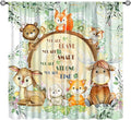 Kids Safari Animal Curtains Cute Watercolor Wildlife Jungle Window Treatments for Boys Girls Bedroom Inspirational Motivational Quotes Nursery Children Drapes for Living Room W42xL54(Decor)