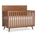 Evolur Stilnovo Mid Century 4-in-1 Convertible Crib in Sugarcane, Greenguard Gold Certified, 3 Mattress Height Settings, Modern Nursery, Wooden Furniture
