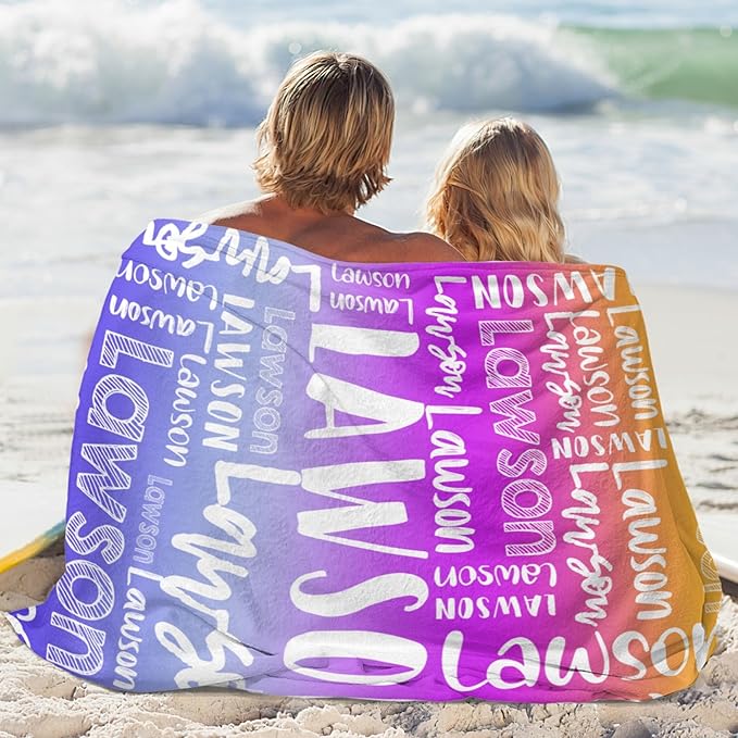 Dr.TOUGH Personalized Blankets with Name Customized Baby Blankets for Girls Boys Adults Monogrammed Blankets and Throws Christmas Birthday Mothers Valentines Day Gift (Z-Colorful 04, 60''×80'')