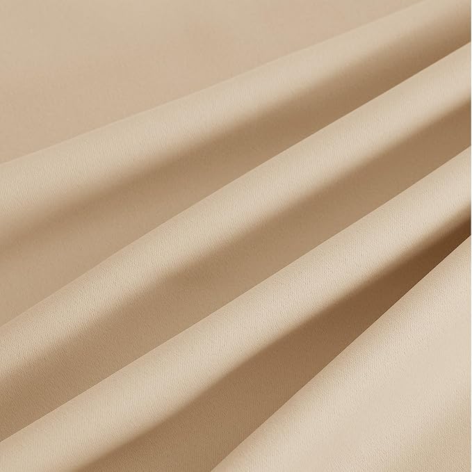NICETOWN Beige Room Darkening Curtains 54 Inches Long 2 Panels for Living Room, Bedroom, Nursery Summer Thermal Insulated Blackout Drapes Grommet Noise Reducing Window Curtains, W40
