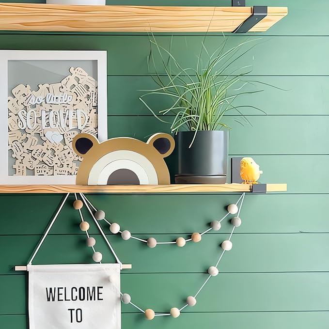 Wooden Bear Rainbow Decoration Wooden Bear Rainbow Decor Kids Room Decor Woodland Nursery Decor for Baby Bear Nursery Decor for Bedroom Nursery Room Shelf…