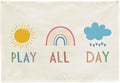 Playroom Canvas Banner Wall Decor-Hanging Rectangular Poster Flag Sign Wall Art for Nursery Baby Kids Girl Boy Teen,Playroom Decoration,Christmas Gift-Play All Day-28.5" L x 20" W