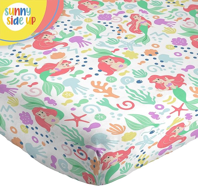 Sunny Side Up Disney The Little Mermaid Twin Sheet Set - 3 Piece Kids Bedding Set Includes Pillow Cover - Super Soft Ariel Microfiber Sheets