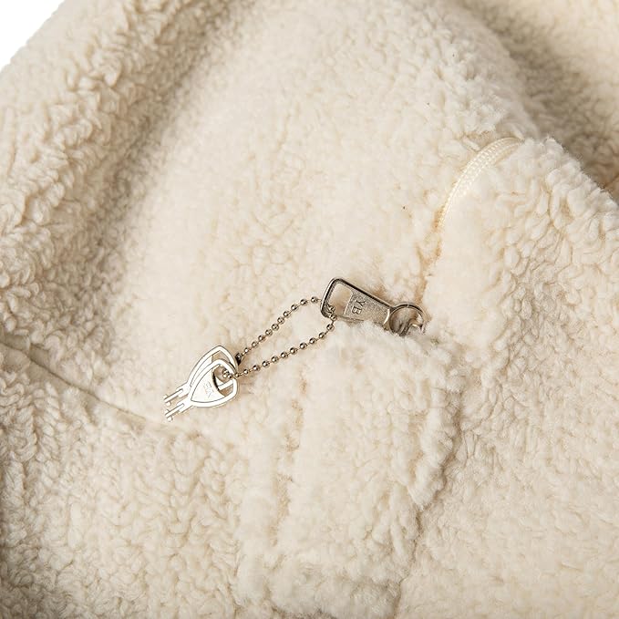 EMMA + OLIVER Daisy Sherpa Bean Bag Chair, Classic Refillable Bean Bag Chair for Kids and Teens, Small, Natural