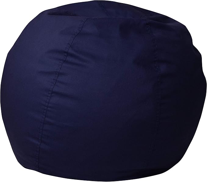 EMMA + OLIVER Small Solid Navy Blue Bean Bag Chair for Kids and Teens