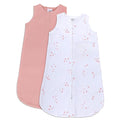 Baby Wearable Blanket - Baby Sleep Sack 100% Knit Cotton - Sleep Sack 6-12 Months - Comfy Soft Lightweight, 2-Pack Set Pink For Baby Girl