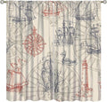 Abstract Nautical Curtain Set Seahorse Curtain for Kids Yellow Polyester Fabric Bedroom Curtain Set 2 Panels,55x63 Inches