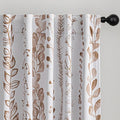 MEETSKY Blackout Curtains 63 Inches Long Leaves Patterned Farmhouse Thermal Insulated Privacy Protection Drapes with Rod Pocket Back Tab for Bedroom Living Room, 2 Panels, 50" Wide, Khaki