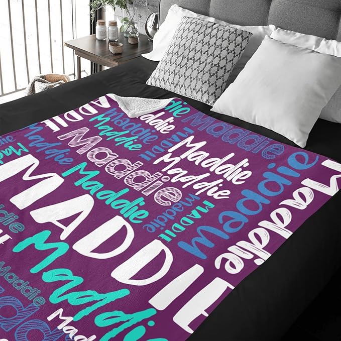Dr.TOUGH Personalized Blankets with Name Customized Baby Blankets for Girls Boys Adults Monogrammed Blankets and Throws Christmas Birthday Mothers Fathers Valentines Day Gift (Rasberry,50''×60'')