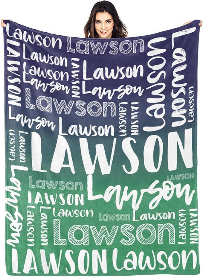 Dr.TOUGH Personalized Blankets with Name Customized Baby Blankets for Girls Boys Adults Monogrammed Blankets and Throws Christmas Birthday Mothers Valentines Day Gift (Z-Colorful 02, 30''×40'')
