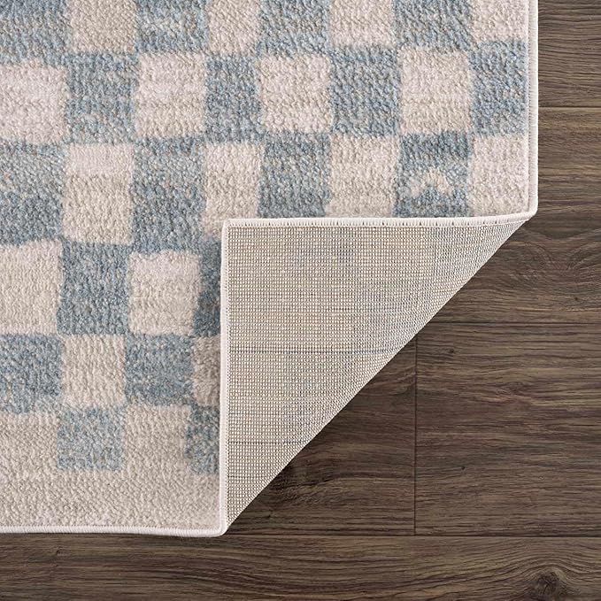 Hauteloom Benjy Living Room, Bedroom Area Rug - Contemporary - Cream, Silver Blue - 4' x 6'