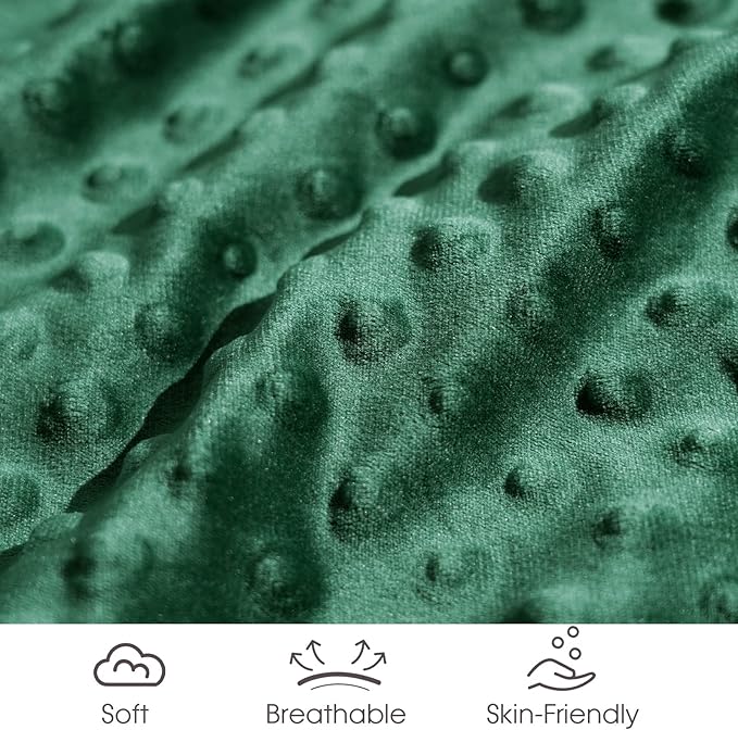 david's kids Micro Fleece Minky Baby Throw Blanket for Boys Girls with Double Layer and Soothing Raised Dots, 50x60 Inches Breathable and Soft Lightweight Receiving Blanket for Newborns, Emerald Green
