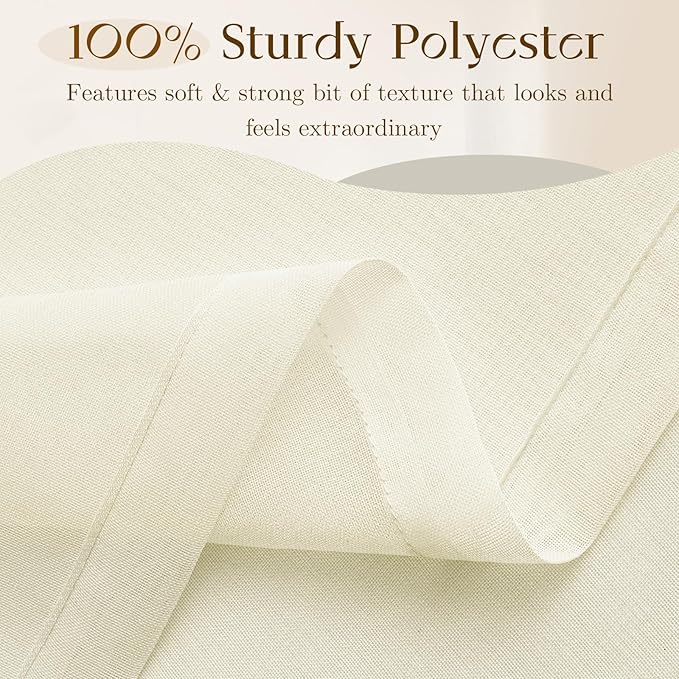Dreaming Casa Ivory Sheer Curtains 96 Inches Long, Rod Pocket & Back Tab Light Filtering Textured Sheers for Living Room Bedroom, 2 Panels, Each 52" W x 96" L