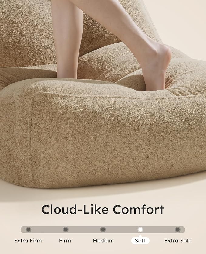 Relefree Goliath Bean Bag Chair for Adults,Cozy Bean Bag Reading Chair,Plush Memory Foam Filling,Oversized Comfy Chair for Living Room,Bedroom,Fireside for Reading,Gaming&Relaxation