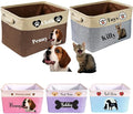 Personalized Cat Toy Basket Custom Cat Toy Box with Pet's Name Cat Storage Organizer Collapsible Cute Basket with Handles, Medium