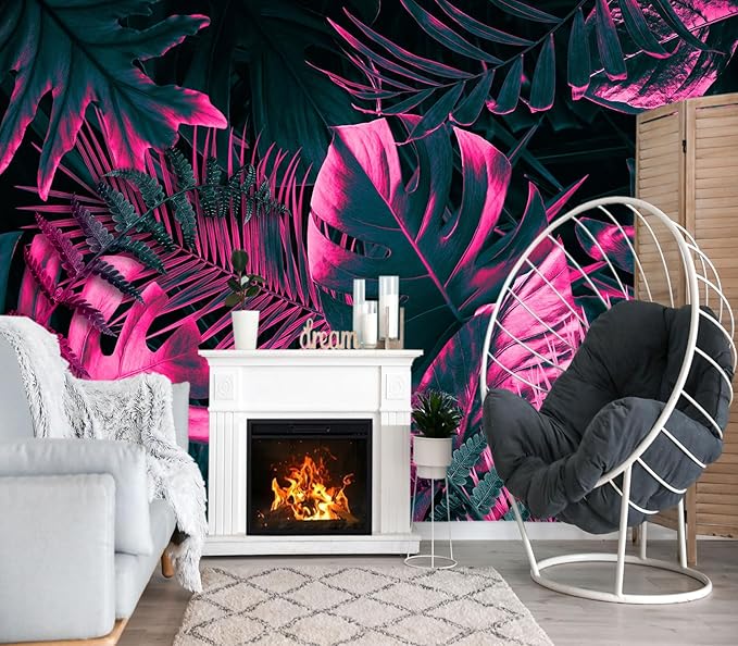 XMPMBM-Tropical Botanical backsplash Large Decorative Wallpaper Plant Leaf Bedroom Bathroom Wall Mural- W 88" X H 59"（36 Square Foot）