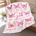Christian Blanket, Butterfly Throw Blanket for Women Mom Girl,Catholic Gifts,Inspirational Faith Prayer Quilt with Bible Verse Scripture,Soft Flannel, Pink, 40" x 50"