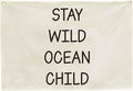 Nursery Canvas Banner Wall Decor-Hanging Rectangular Poster Flag Sign Art for Baby Kids Newborn Nephew,Bedroom Playroom Babyroom Door Decor,Stay Wild Ocean Child Quote,Christmas Gift 28.5"L x 20"W