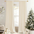 StangH Ivory White Living Room Curtains 105 inches Long Soft Velvet Thermal Insulated Light Dimming Window Drapes for Bedroom Privacy Panels, W52 x L105, 2 Panels