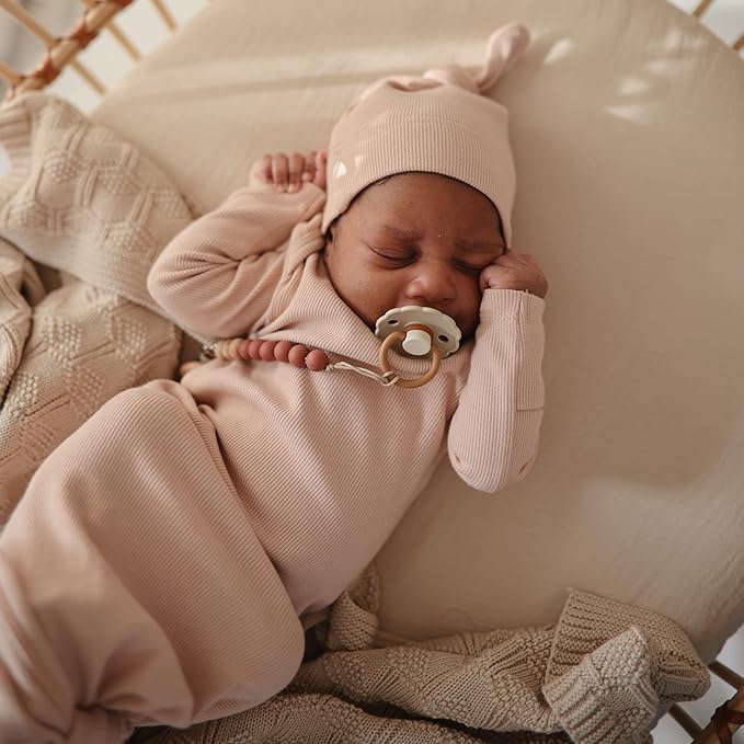 mushie Extra Soft Muslin Fitted MINI Crib Sheet | 24"x 38" (Fog)