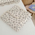 BuLuTu Cottagecore Floral Toddler Bed Blanket Muslin Cotton Quilt, Vintage Princess Girls Comforter, Lace Edged Farmhouse Bedding Kids Room Nursery Decor, 60"x78", Balloon Flower Print