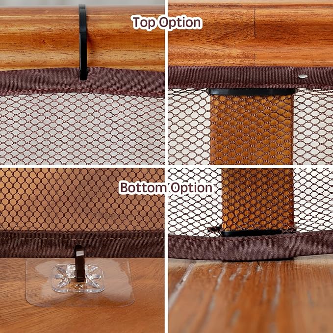 Banister Guard for Baby - 10ft x 3ft, Child Safety Net, Stair Railing Proof Mesh for Kids, Toys, Pets - Dark Brown