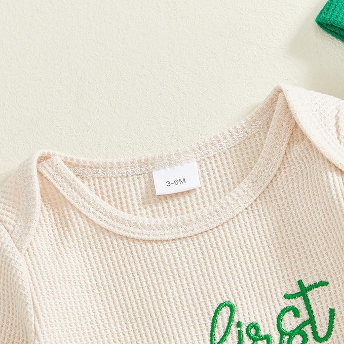 My First First St Patricks Day Baby Girl Outfit Newborn Lucky Clover Jumpsuit Romper Cute Infant Spring Clothes