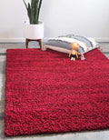 Unique Loom Solid Shag Collection Area Rug (8' x 10' Rectangle, Cherry Red)