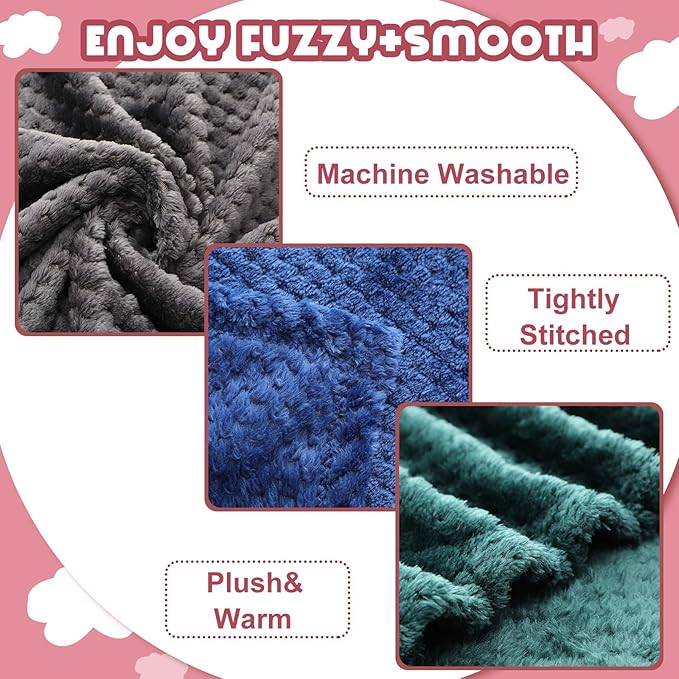 Frienda 4 Pcs Baby Fuzzy Blanket Fluffy Baby Blanket for Boys Girls Soft Warm Infant Newborn Toddler Receiving Nursery Bed Supplies, 32 x 24 Inch(Dark Color)