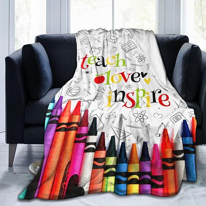 Teacher Blanket Best Teacher Throw Blanket Super Soft Flannel Lightweight Fluffy Plush Cozy Fuzzy Fleece Appreciation Decor Gifts Blanket for Dog Lover Kids Boys Adults Man for Bed Sofa 60"X80"