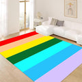 Soft Rainbow Area Rugs Girl's Bedroom Fluffy Colorful Rugs Furry Kids Play Mats Simple Rainbow Line Print Living Room Kids Room Nursery Home Decor 6x9ft