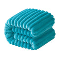 NTBAY Plush Flannel Oversized Baby Blanket, 50X60 Inches Soft and Warm Toddler Blanket with Striped Texture Nursery Bed Blanket for Stroller, Crib, Travel, Baby Gift, 50"x60", Turquoise