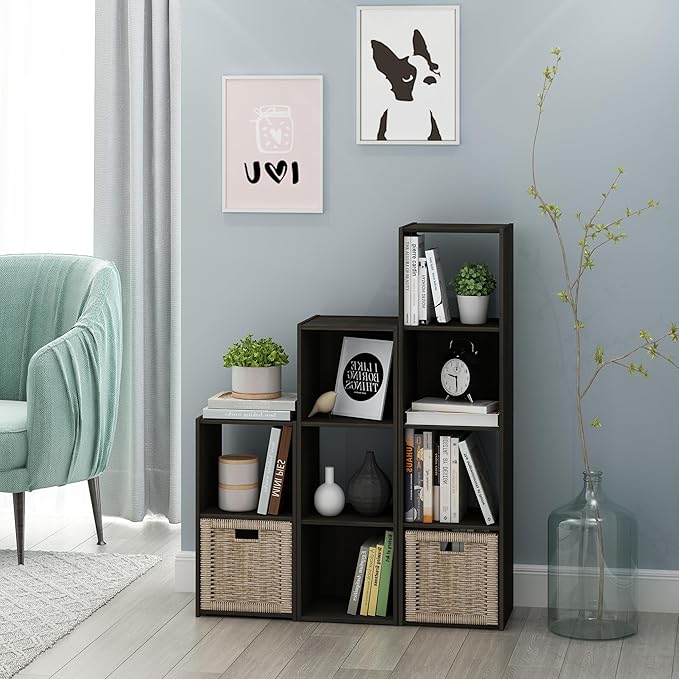 Furinno Pelli Cubic Storage Cabinet, 2x1, Espresso