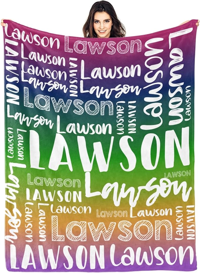 Dr.TOUGH Personalized Blankets with Name Customized Baby Blankets for Girls Boys Adults Monogrammed Blankets and Throws Christmas Birthday Mothers Valentines Day Gift (Z-Colorful 05, 30''×40'')