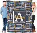 Dr.TOUGH Name Blanket Personalized Blanket for Adult Kids Flannel Customized Personalized Blankets and Throws