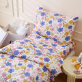 LONAVA Toddler Kids Comforter Set - 4 Pieces Toddler Bedding Sets for Boys Girls Children, Ultra Soft Microfiber Bed in A Bag with Flat Fitted Sheets, Flower