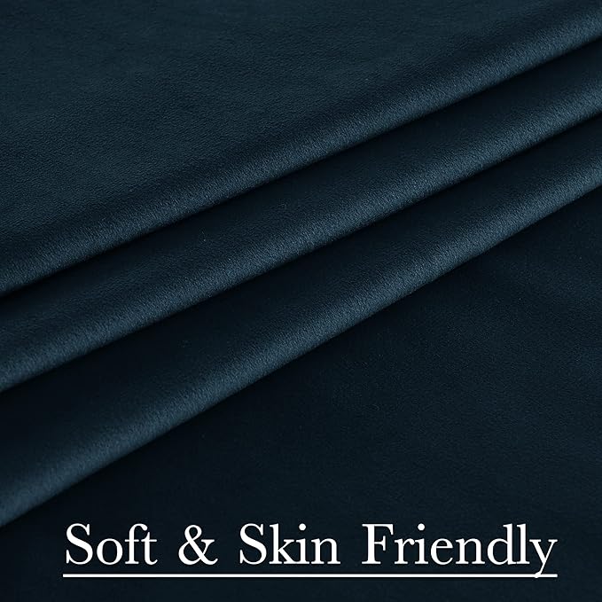 StangH Extra Wide Room Divider Curtains Navy Blue Velvet Blackout Thermal Energy Efficient Window Drapes for Home Theater Apartment Living Room Bedroom, W100 x L108, 1 Panel