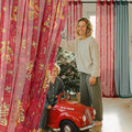 NICETOWN Christmas Curtain Set - 2 Green Sheer (W29 x L63) & 2 Gold Foil Printed Panels(W40 x L63), Grommet Festive Window Decor for Holiday Season