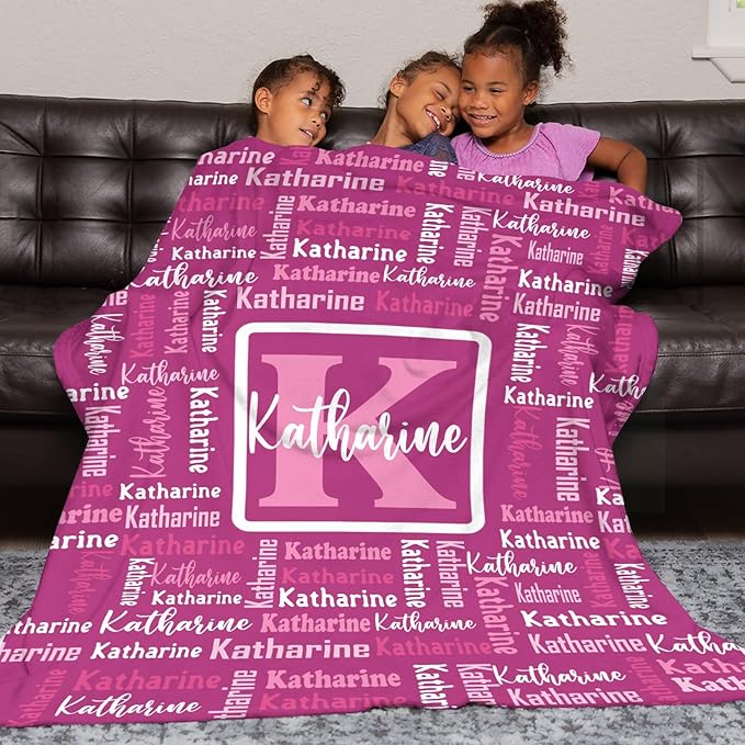 Dr.TOUGH Name Blanket Personalized Blanket for Adult Kids Flannel Customized Personalized Blankets and Throws