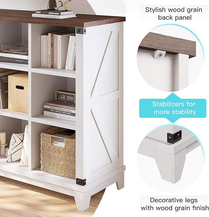 EnHomee 9 Cube Storage Organizer and Shelf, Cube Shelf with Storage,White Bookshelf for Bedroom and Home Office