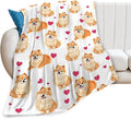 Pomeranian Gifts and Decor - Cute Dog Throw Blanket for Girls, Women, Kids, Adults - Soft, Warm, Cozy Fleece Blanket for Couch, Sofa, Bed - 60"x50"